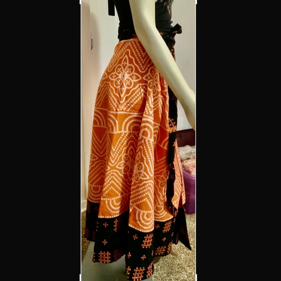 BOHO WRAP SKIRT~100% INDIA COTTON~HANDMADE - Picture 2 of 6